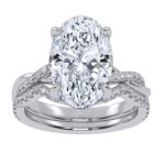 10K White Gold 4.33CT Oval Diamond Bridal Set