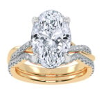 10K Yellow Gold 4.33CT Oval Diamond Bridal Set