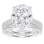 10K White Gold 5.00CT Oval Diamond Bridal Set