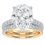 10K Yellow Gold 5.00CT Oval Diamond Bridal Set