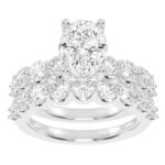 10K White Gold 6.51CT Oval Diamond Bridal Set
