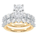 10K Yellow Gold 6.51CT Oval Diamond Bridal Set