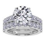 10K Yellow Gold 5.00CT Round Diamond Bridal Set