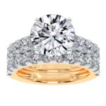 10K Yellow Gold 5.00CT Round Diamond Bridal Set