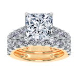 10K Yellow Gold 5.00CT Radiant Cut Diamond Bridal Set