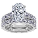 10K White Gold 5.00CT Oval Diamond Bridal Set