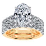 10K Yellow Gold 5.00CT Oval Diamond Bridal Set