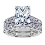 10K White Gold 5.00CT Radiant Cut Diamond Bridal Set