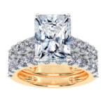 10K Yellow Gold 5.00CT Radiant Cut Diamond Bridal Set