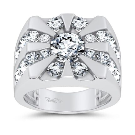 14k 5.00CT Certified Lab Grown Mens Ring