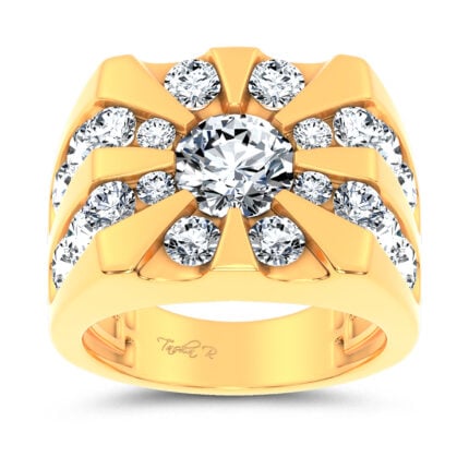 14k 5.00CT Certified Lab Grown Mens Ring