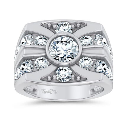 14k 4.75CT Certified Lab Grown Mens Ring