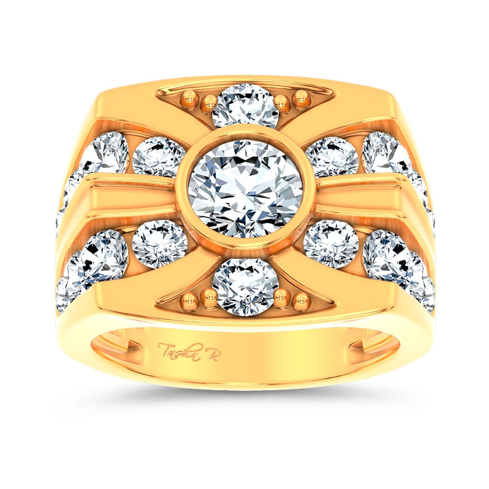 14K Yellow Gold 4.75CT Certified Lab Grown Mens Ring - Image 1