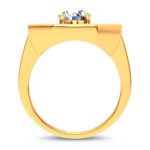 Men's 3ct Lab Grown Diamond Octagonal Sunburst Ring in 14K Yellow Gold - Image 3