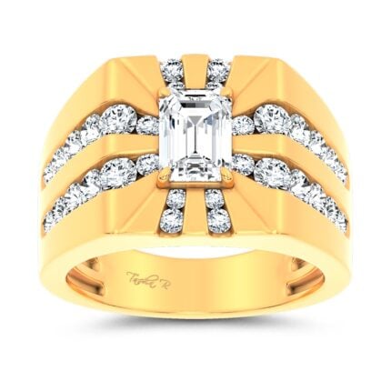 14k 3.00CT Certified Lab Grown Mens Ring