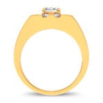 Men's 3ct Lab Grown Emerald-Cut Diamond Sunburst Ring in 14K Yellow Gold - Image 3