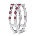14K White Gold 0.54CT Natural Ruby GUARD with 0.25CT Lab Grown Diamonds - Image 2