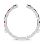 14K White Gold 0.54CT Natural Ruby GUARD with 0.25CT Lab Grown Diamonds - Image 3