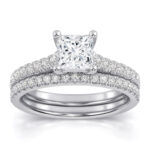 10K White Gold 1.50CT Princess Cut Diamond Bridal Set