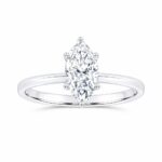 1.00 CT Marquise Lab Diamond Solitaire Engagement Ring, 10K White Gold