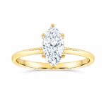 1.00 CT Marquise Lab Diamond Solitaire Engagement Ring, 10K Yellow Gold