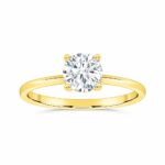 0.50 CT Round Lab Diamond Solitaire Engagement Ring, 10K Yellow Gold