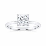 0.50 CT Princess Lab Diamond Solitaire Engagement Ring, 10K White Gold
