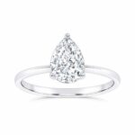0.50 CT Pear Lab Diamond Solitaire Engagement Ring, 10K White Gold