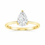 0.50 CT Pear Lab Diamond Solitaire Engagement Ring, 10K Yellow Gold