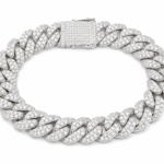Mens Stainless Steel Miami Cuban Bracelet with 13CT of Diamonds