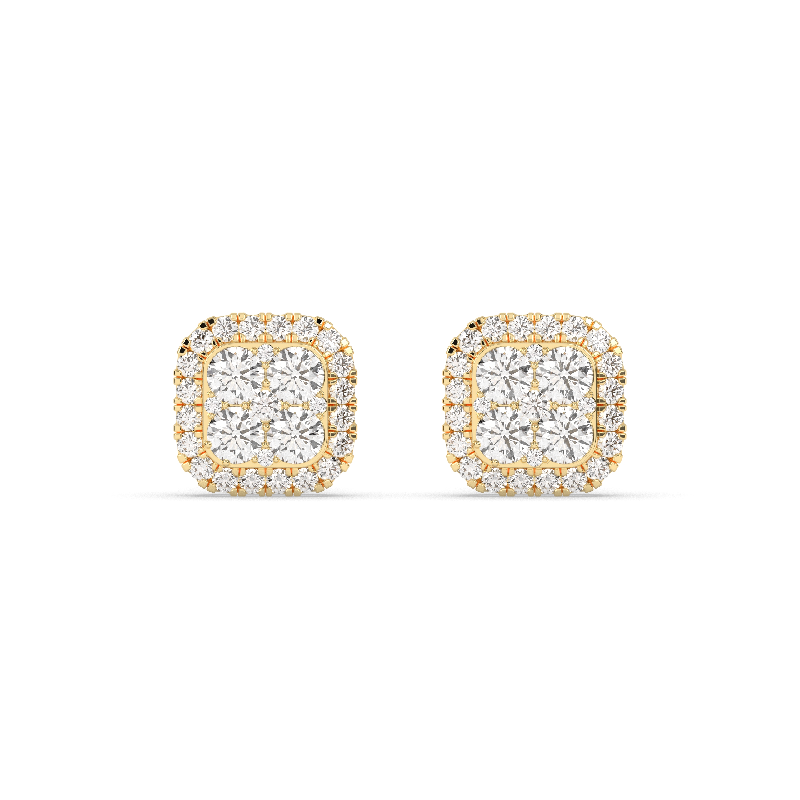 Mens Diamond Earrings Set in 10K Gold - Image 1