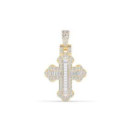Mens Cathedral Diamond Cross Pendant