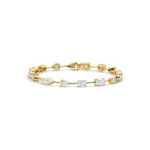 6.7 CT. T.W. Multi-Shape Diamond Tennis Bracelet in 14K Yellow Gold