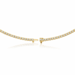 12 CT. T.W. Diamond Tennis Necklace in 14K Yellow Gold 17″ - Image 2