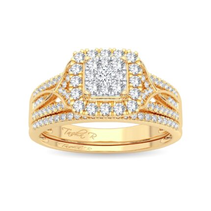 0.50ct Composite Diamond Bridal Set in 14K Yellow Gold