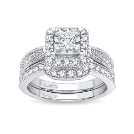 0.75ct Natural Diamond Bridal Set in 14K White Gold