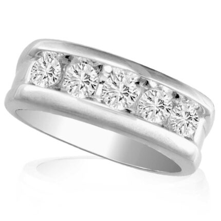 1ct Natural Diamond Band in 14K White Gold