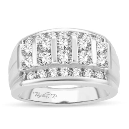 2ct SI Natural Diamond Band in 14K White Gold