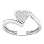 0.06ct Natural Diamond Fashion Ring in 10K White Gold