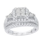 1.50ct Princess Diamond Bridal Set in 14K White Gold