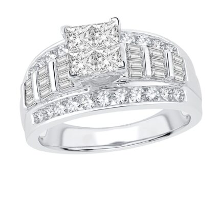 1.50ct SI Natural Diamond Bridal Set in 14K White Gold