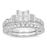 3ct Princess Diamond Bridal Set in 14K White Gold