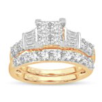 3ct Princess Diamond Bridal Set in 14K Yellow Gold