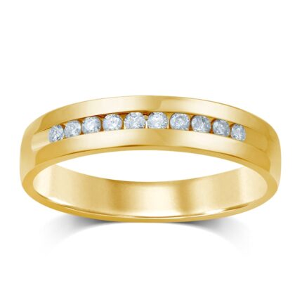0.25ct Natural Diamond Band in 14K Yellow Gold
