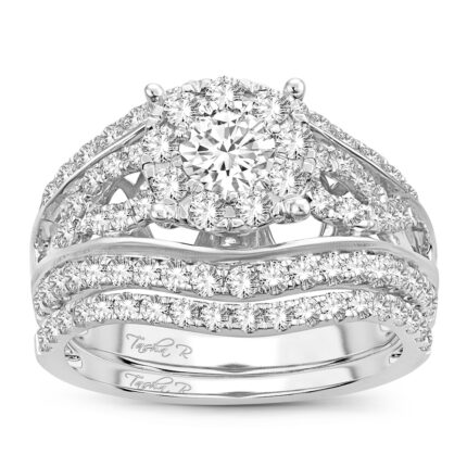 1.90ct Natural Diamond Bridal Set in 14K White Gold
