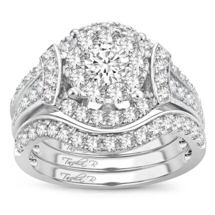 2ct Natural Diamond Bridal Set in 14K White Gold