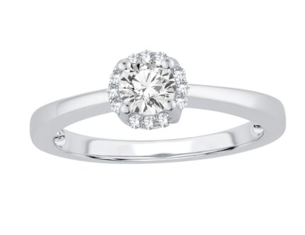 0.46ct Natural Diamond Engagement Ring in 14K White Gold