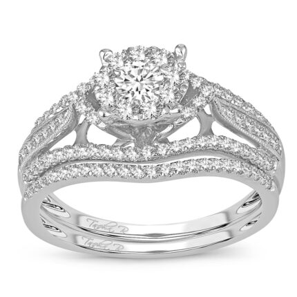 0.75ct Natural Diamond Bridal Set in 14K White Gold