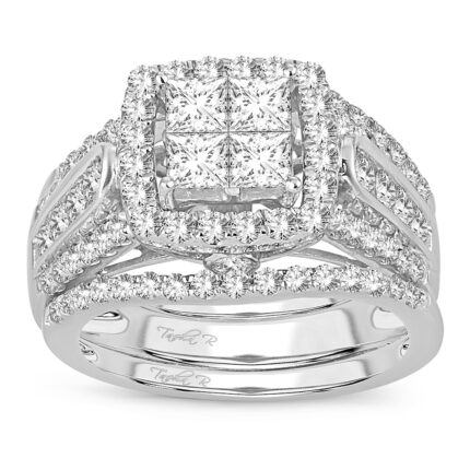 2.25ct SI Natural Diamond Bridal Set in 14K White Gold
