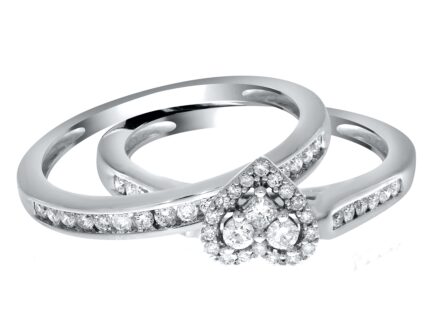 0.50ct Natural Diamond Bridal Set in 14K White Gold